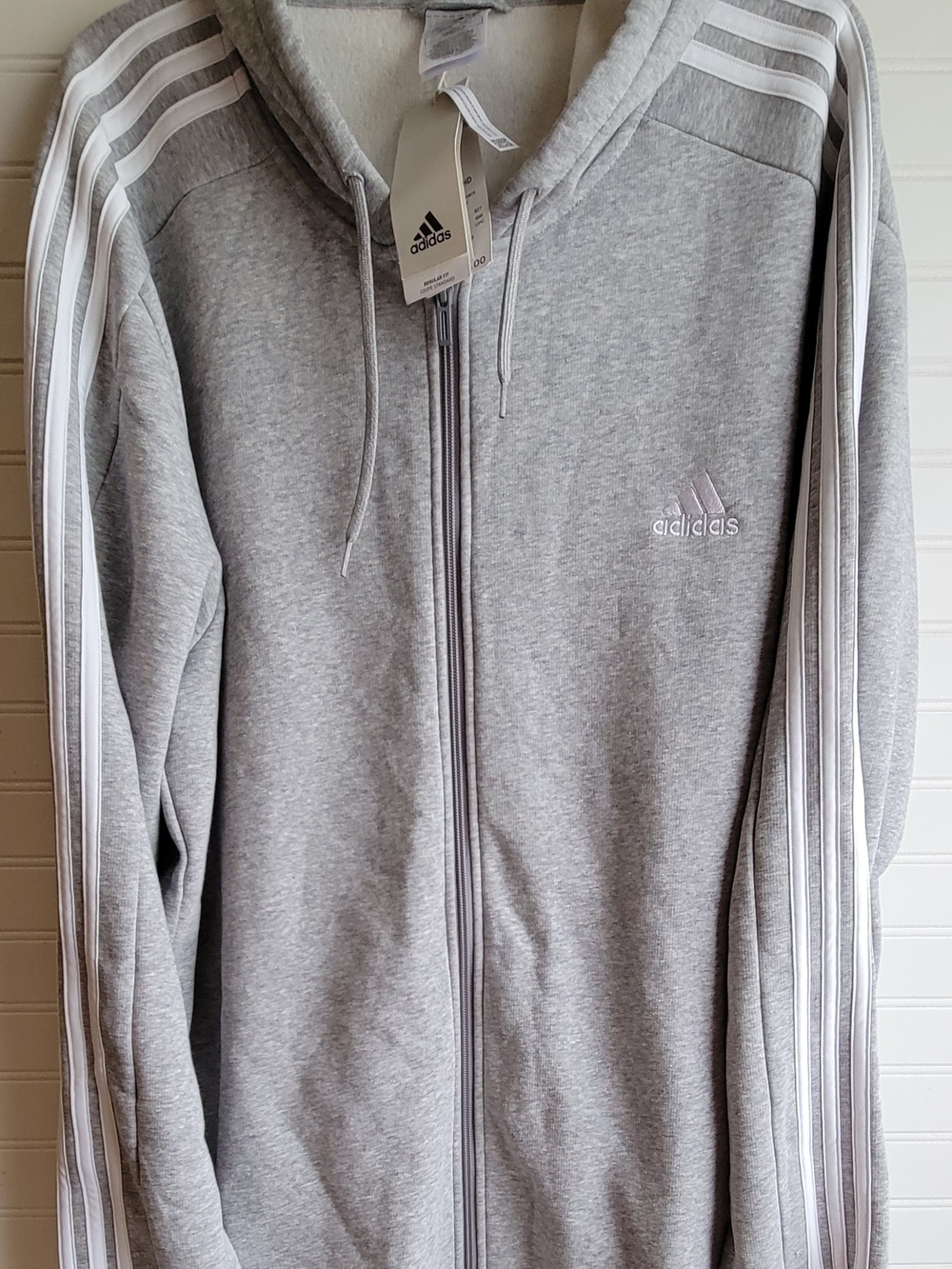 NWT Adidas grey zip up hoodie Size XXLT #athleisure #adidas